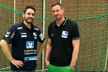 Der neue Trainer für das A-Jugendbundesligateam, Sebastian Hahn (r.), kann sich der Unterstützung der bisherigen Coaches der höchsten Nachwuchsmannschaft, Fabian Vollmar (l.) und Volker Schuster, sicher sein.