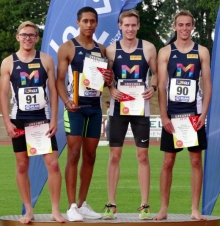 Deutscher Meister in 3:12,49 Minuten: (v.l.) Johannes Nortmeyer, Marvin Bruchhausen, Fabian Bürckel, Tilman Jedlitschka.