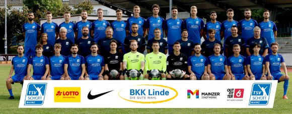 Hinten von links: Saher Bhatti, Sebastian Schmitt, Leon Kern, Nicklas Schlosser, Christian Hahn, Gianni Auletta, Dominik Ahlbach, Manuel Schneider, Jonas Raltschitsch, Lars Hermann, Etienne Portmann, Konstantin Fring, Marco Senftleben, Giorgio del Vecchio. Mitte von links: Carina Eichberger  (Physiotherapeutin), Klaus Bauer (Teammanager), Sascha Meeth (Cheftrainer), Volker Hahn (Betreuer), Nenad Simic (Kotrainer), Bernd Bangel (Kotrainer), Jörg Wahlen (Kotrainer), Alexander Merz (Torwarttrainer), Jürgen Griesinger (Physiotherapeut), Dieter Senftleben (Betreuer). Vorne von links: Birkan Celik, Elias Huber, Martin Dahlem, Nils Lihsek, Kennet Hanner Lopez, Bennet Schröder, Felix Pohlenz, Tim Hansen, Jonas Weyand, Silas Schwarz, Tim Müller, Paul Sapper, Sho Sannomiya, Jost Mairose. Es fehlen: Janek Ripplinger, Hüseyin Bakirsu, Eric Strubel (Torwarttrainer), Radoslav Radev, Mario Koch (beide Athletiktrainer).