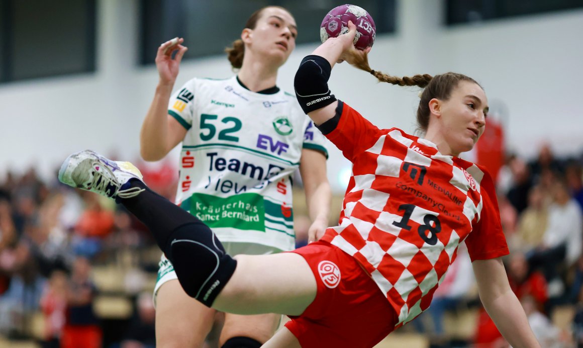 Mit drei Treffern aus dem Spiel war Kreisläuferin Leah Schulze schon beste Torschützin der Mainzerinnen im Auswärtsspiel in Freiburg.